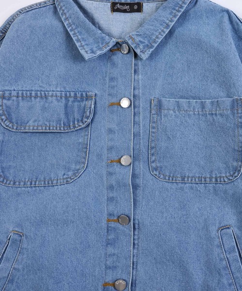 Amulet（アミュレット）の「デニム風ジャケット（デニムジャケット・レディース・ブルー・M/L/XL）」の16枚目の写真