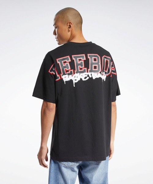 Reebok（リーボック）の「クラシックス バスケットボール ニット Tシャツ / CLASSICS BASKETBALL KNIT T-SHIRT（Tシャツ/カットソー・メンズ・ブラック/アイボリー・SMALL/MEDIUM/LARGE/X-LARGE/XX-LARGE/X-SMALL/XXX-LARGE）」の2枚目の写真