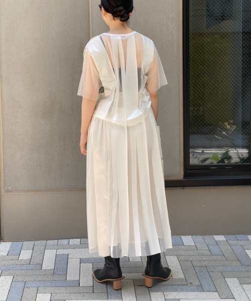 NAKAGAMI（ナカガミ）の「NAKAGAMI(ナカガミ) rubber print skirt/スカート/N03REG0001A（スカート・レディース・ホワイト/ブラック・1）」の12枚目の写真