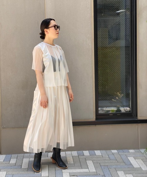 NAKAGAMI（ナカガミ）の「NAKAGAMI(ナカガミ) rubber print skirt/スカート/N03REG0001A（スカート・レディース・ホワイト/ブラック・1）」の10枚目の写真