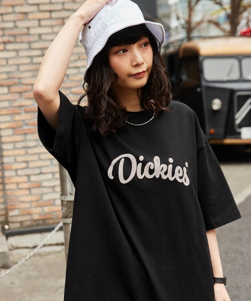 Dickies(ディッキーズ)の「Dickies/ディッキーズ オーバーサイズロゴプリントリブ コットンワンピース(ワンピース・レディース・ブラック/ブルー/オートミール・M)」の11枚目の写真