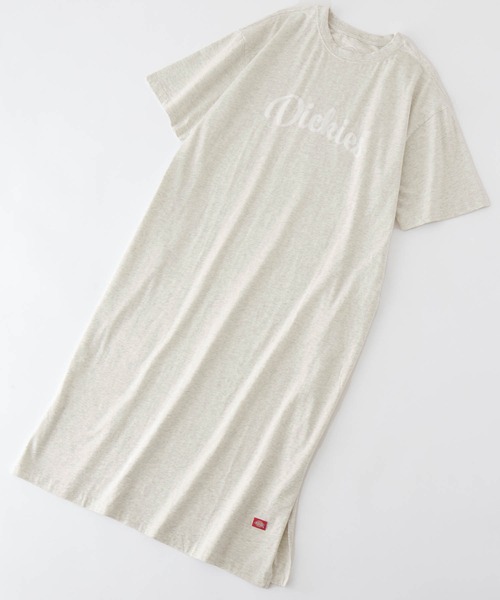 Dickies(ディッキーズ)の「Dickies/ディッキーズ オーバーサイズロゴプリントリブ コットンワンピース(ワンピース・レディース・ブラック/ブルー/オートミール・M)」の4枚目の写真