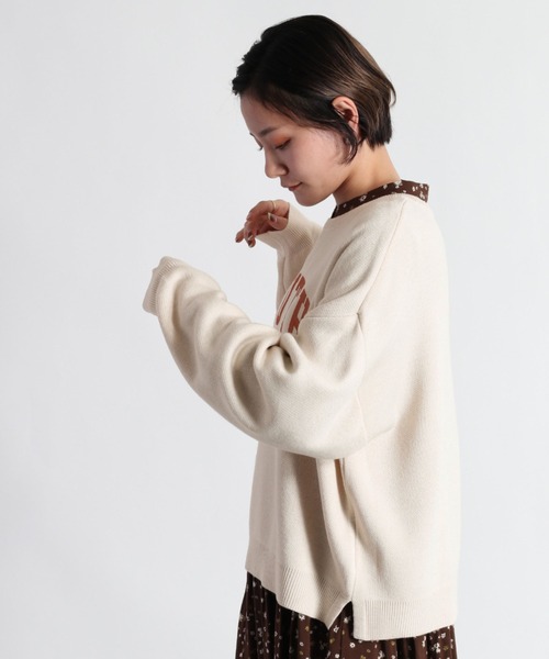 cepo（セポ）の「カレッジロゴプリントニット（ニット/セーター・レディース・グレー/グリーン/ブルー/オフホワイト・M）」の17枚目の写真