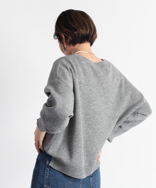 cepo（セポ）の「カレッジロゴプリントニット（ニット/セーター・レディース・グレー/グリーン/ブルー/オフホワイト・M）」の22枚目の写真