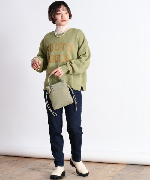 cepo（セポ）の「カレッジロゴプリントニット（ニット/セーター・レディース・グレー/グリーン/ブルー/オフホワイト・M）」の15枚目の写真