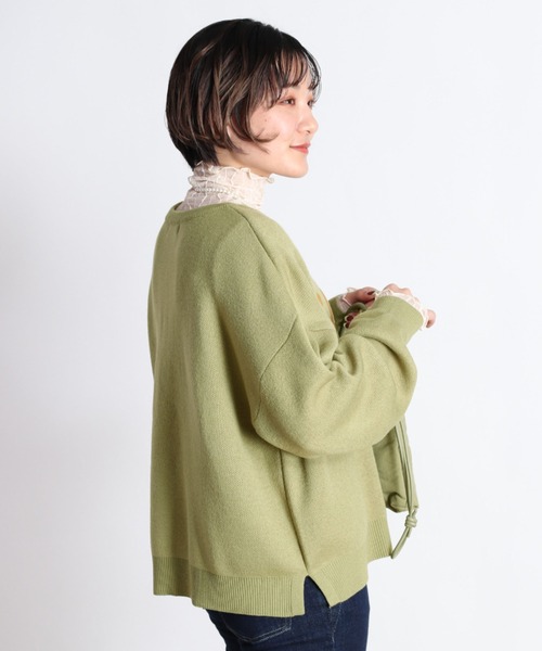 cepo（セポ）の「カレッジロゴプリントニット（ニット/セーター・レディース・グレー/グリーン/ブルー/オフホワイト・M）」の7枚目の写真