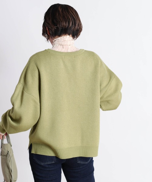 cepo（セポ）の「カレッジロゴプリントニット（ニット/セーター・レディース・グレー/グリーン/ブルー/オフホワイト・M）」の19枚目の写真