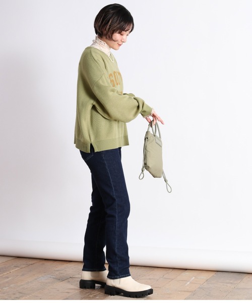 cepo（セポ）の「カレッジロゴプリントニット（ニット/セーター・レディース・グレー/グリーン/ブルー/オフホワイト・M）」の11枚目の写真