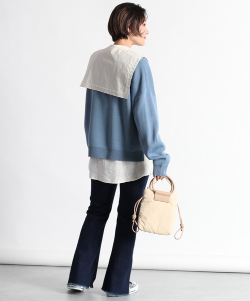 cepo（セポ）の「カレッジロゴプリントニット（ニット/セーター・レディース・グレー/グリーン/ブルー/オフホワイト・M）」の12枚目の写真