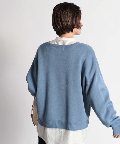 cepo（セポ）の「カレッジロゴプリントニット（ニット/セーター・レディース・グレー/グリーン/ブルー/オフホワイト・M）」の20枚目の写真