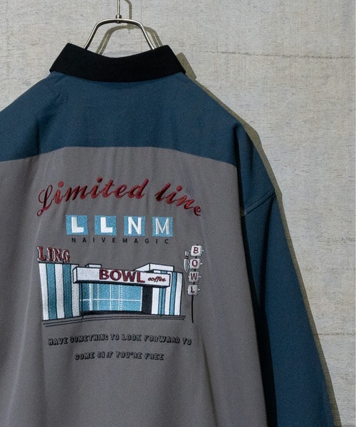 JOHN'S CLOSET（ジョンズクローゼット）の「【a】ナチュラルストレッチポリエステル バック刺繍BOWLING/DRIVINGシャツ　長袖（シャツ/ブラウス・メンズ・グレイッシュベージュ/ホワイト系その他/ベージュ系その他/ホワイト/ブラック/グリーン系その他/ブラック系その他/その他2/その他1/ブルー系その他/グリーン/ブルー・LARGE/MEDIUM）」の11枚目の写真