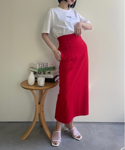 ap retro（アプレトロ）の「【ap retro】タイトロングスカート/ナロースカート（スカート・レディース・ブラック/アイボリー/グリーン/ブルー/レッド/モカ・FREE）」の6枚目の写真