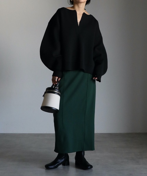 ap retro（アプレトロ）の「【ap retro】タイトロングスカート/ナロースカート（スカート・レディース・ブラック/アイボリー/グリーン/ブルー/レッド/モカ・FREE）」の15枚目の写真