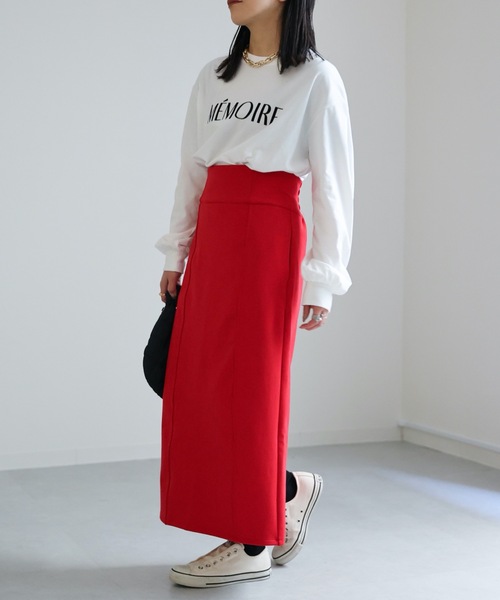 ap retro（アプレトロ）の「【ap retro】タイトロングスカート/ナロースカート（スカート・レディース・ブラック/アイボリー/グリーン/ブルー/レッド/モカ・FREE）」の8枚目の写真