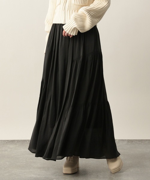 Heather（ヘザー）の「イレヘムギャザースカート 　274145（スカート・レディース・ブラック/グレー/アイボリー・FREE）」の3枚目の写真