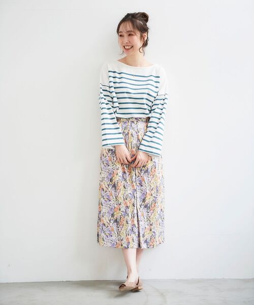 le.coeur blanc（ルクールブラン）の「リバティ タックギャザースカート（スカート・レディース・パープル系その他/イエロー系その他・38/36）」の12枚目の写真