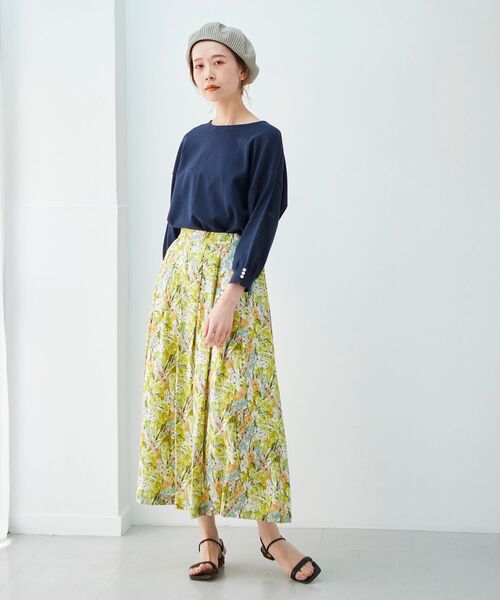 le.coeur blanc（ルクールブラン）の「リバティ タックギャザースカート（スカート・レディース・パープル系その他/イエロー系その他・38/36）」の3枚目の写真