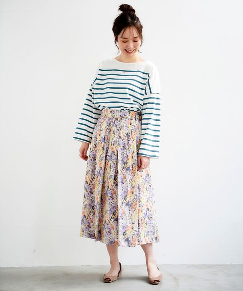 le.coeur blanc（ルクールブラン）の「リバティ タックギャザースカート（スカート・レディース・パープル系その他/イエロー系その他・38/36）」の7枚目の写真