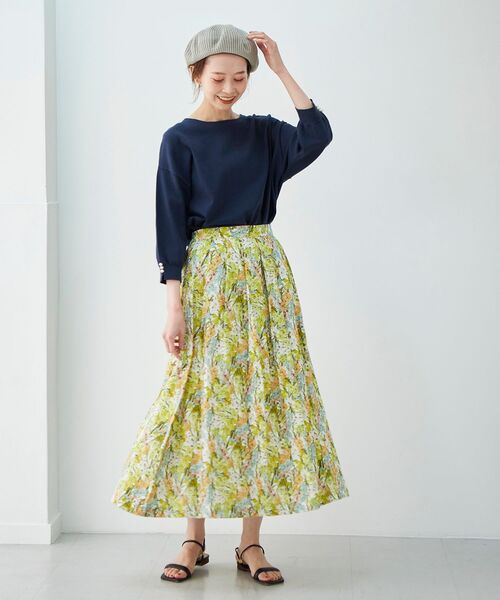 le.coeur blanc（ルクールブラン）の「リバティ タックギャザースカート（スカート・レディース・パープル系その他/イエロー系その他・38/36）」の5枚目の写真