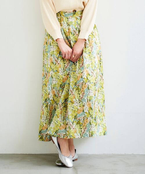 le.coeur blanc（ルクールブラン）の「リバティ タックギャザースカート（スカート・レディース・パープル系その他/イエロー系その他・38/36）」の20枚目の写真