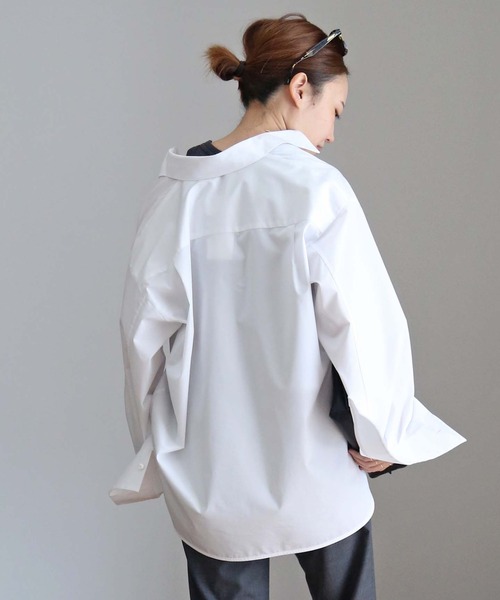 yuki様※CINOH チノ WHITE SLIT SLEEVE シャツ
