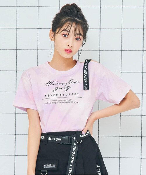 algy（アルジー）の「ショルダーロゴタイダイT（Tシャツ/カットソー・キッズ・イエロー/ミント/ラベンダー・SMALL/MEDIUM/X-SMALL/XX-SMALL）」の3枚目の写真
