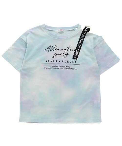 algy（アルジー）の「ショルダーロゴタイダイT（Tシャツ/カットソー・キッズ・イエロー/ミント/ラベンダー・SMALL/MEDIUM/X-SMALL/XX-SMALL）」の2枚目の写真