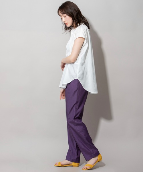 Munich（ミューニック）の「キュプラオーガニックコットンテーパードパンツ（その他パンツ・レディース・パープル/サックスブルー/グリーン/ダークグレー・S/XS/M）」の6枚目の写真