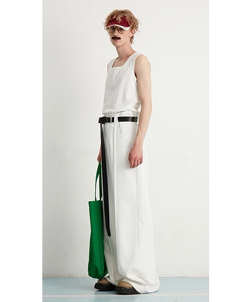 MIXSEVEN（ミックスセブン）の「ハイウェストホワイトワイドパンツ　MX22SS25 【MIX SEVEN】【2022SS】（スラックス・メンズ・ホワイト・S/M/L）」の5枚目の写真