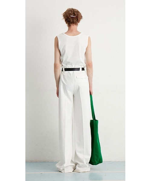 MIXSEVEN（ミックスセブン）の「ハイウェストホワイトワイドパンツ　MX22SS25 【MIX SEVEN】【2022SS】（スラックス・メンズ・ホワイト・S/M/L）」の7枚目の写真