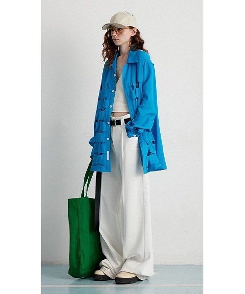 MIXSEVEN（ミックスセブン）の「ハイウェストホワイトワイドパンツ　MX22SS25 【MIX SEVEN】【2022SS】（スラックス・メンズ・ホワイト・S/M/L）」の6枚目の写真