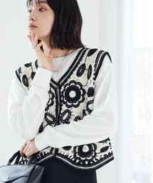 Green　Parks | フラワー刺繍ニットベスト(ベスト)