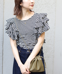 SLOBE IENA | ラッフルTシャツ◆(Tシャツ/カットソー)