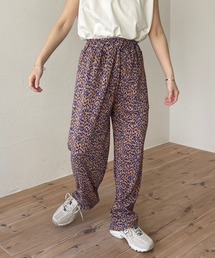 wee9s | 【セルフカット可能】"osaka" leopard pleats pants / セルフカット可能なレオパードプリーツパンツ(スウェットパンツ)
