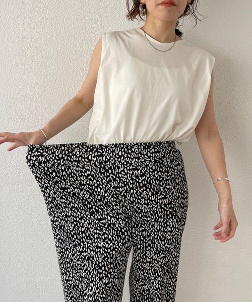 osaka' leopard pleats pants / セルフカット可能なレオパード