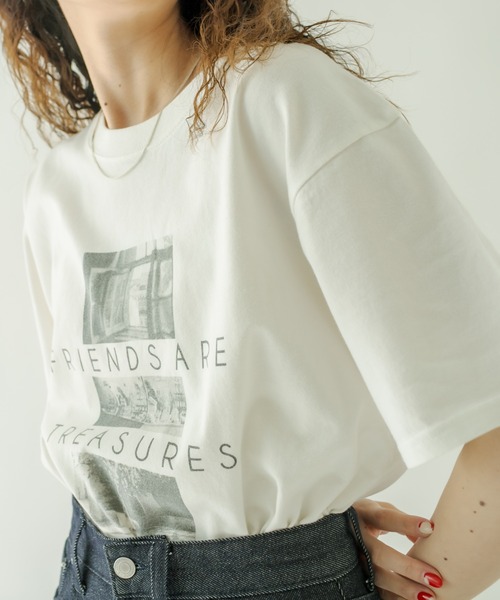 mystic（ミスティック）の「used加工フォトプリントTシャツ（Tシャツ/カットソー・レディース・オフホワイト・FREE）」の7枚目の写真