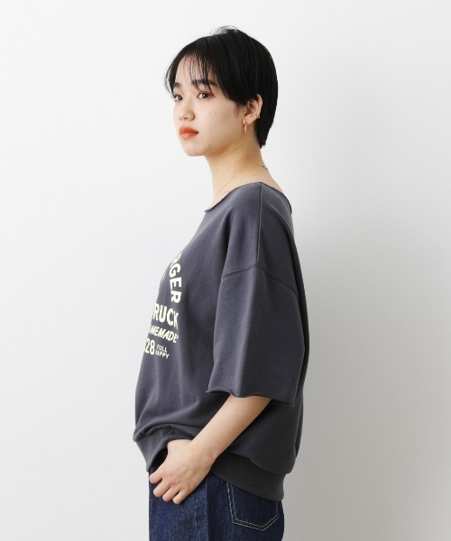 RODEO CROWNS WIDE BOWL（ロデオクラウンズワイドボウル）の「BURGERカットオフスウェットトップス（Tシャツ/カットソー・レディース・グリーン/ブラック/オフホワイト・FREE）」の5枚目の写真