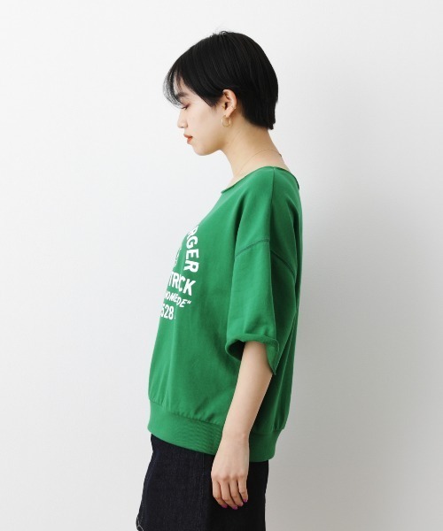 RODEO CROWNS WIDE BOWL（ロデオクラウンズワイドボウル）の「BURGERカットオフスウェットトップス（Tシャツ/カットソー・レディース・グリーン/ブラック/オフホワイト・FREE）」の8枚目の写真