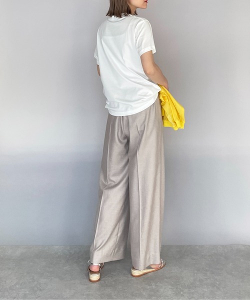 PICCIN(ピッチン)の「刺繍ロゴTシャツ(Tシャツ/カットソー・レディース・ネイビー/グレイッシュベージュ/オフホワイト/ライトグリーン・M)」の9枚目の写真