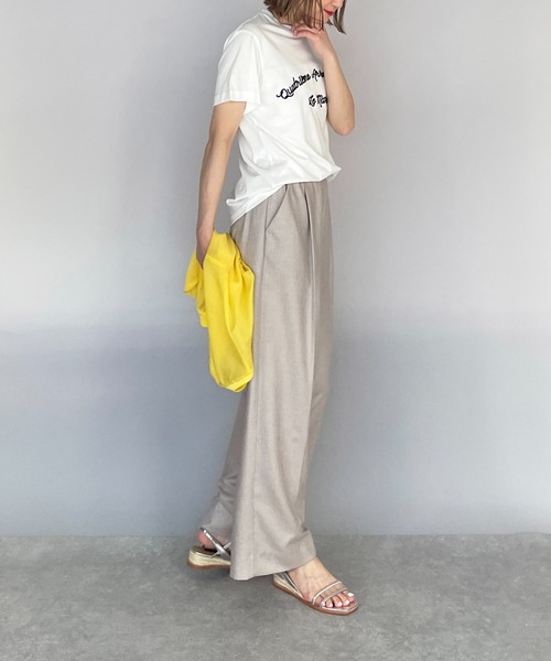 PICCIN(ピッチン)の「刺繍ロゴTシャツ(Tシャツ/カットソー・レディース・ネイビー/グレイッシュベージュ/オフホワイト/ライトグリーン・M)」の8枚目の写真