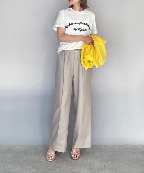 PICCIN(ピッチン)の「刺繍ロゴTシャツ(Tシャツ/カットソー・レディース・ネイビー/グレイッシュベージュ/オフホワイト/ライトグリーン・M)」の10枚目の写真