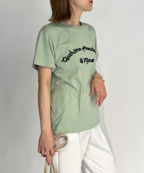 PICCIN(ピッチン)の「刺繍ロゴTシャツ(Tシャツ/カットソー・レディース・ネイビー/グレイッシュベージュ/オフホワイト/ライトグリーン・M)」の14枚目の写真