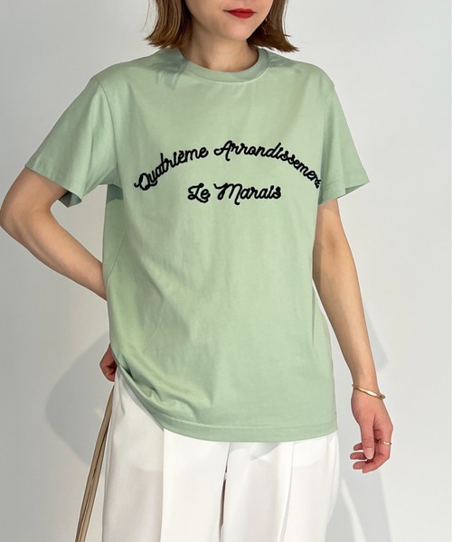 PICCIN(ピッチン)の「刺繍ロゴTシャツ(Tシャツ/カットソー・レディース・ネイビー/グレイッシュベージュ/オフホワイト/ライトグリーン・M)」の13枚目の写真