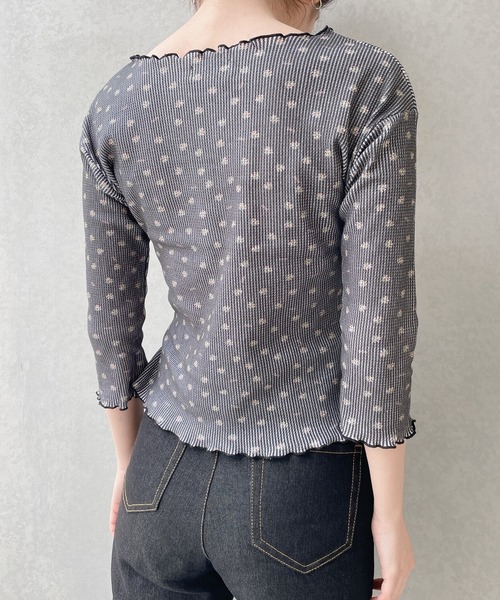 PAIN（ペイン）の「フラワーサーマルトップス（Tシャツ/カットソー・レディース・アイボリー/ブラック/ブルー・FREE）」の14枚目の写真