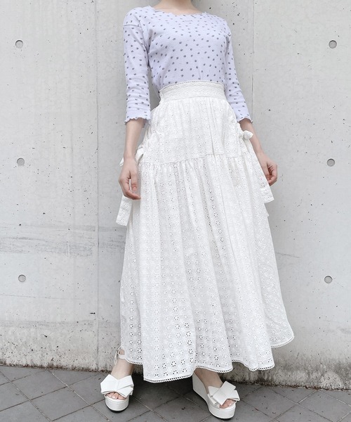 PAIN（ペイン）の「フラワーサーマルトップス（Tシャツ/カットソー・レディース・アイボリー/ブラック/ブルー・FREE）」の19枚目の写真