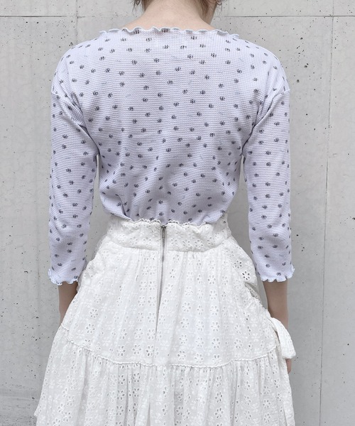 PAIN（ペイン）の「フラワーサーマルトップス（Tシャツ/カットソー・レディース・アイボリー/ブラック/ブルー・FREE）」の20枚目の写真