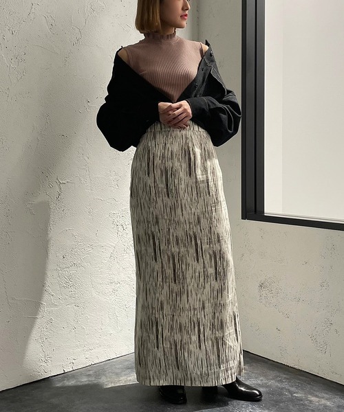 Ezick（エジック）の「ノースリリブプルオーバー（ニット/セーター・レディース・モカ/ブラック/ミント・FREE）」の4枚目の写真