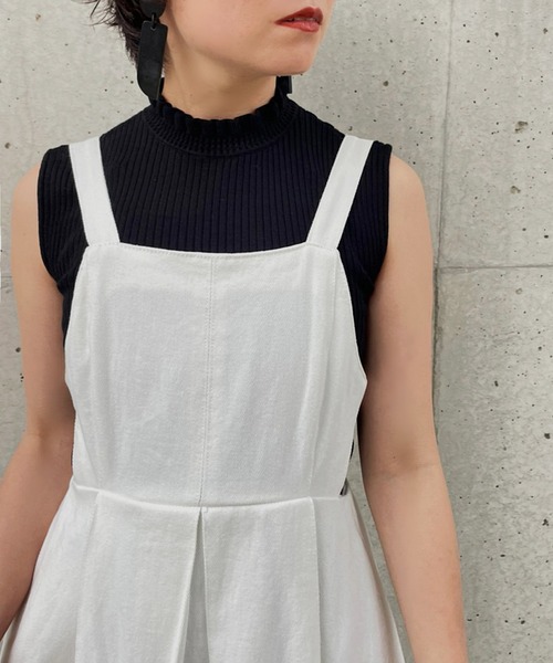 Ezick（エジック）の「ノースリリブプルオーバー（ニット/セーター・レディース・モカ/ブラック/ミント・FREE）」の7枚目の写真