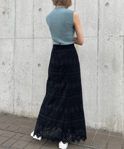 Ezick（エジック）の「ノースリリブプルオーバー（ニット/セーター・レディース・モカ/ブラック/ミント・FREE）」の13枚目の写真