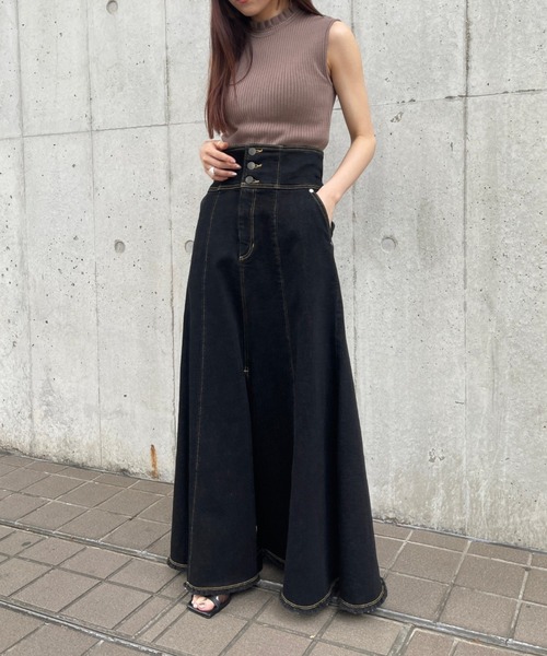 Ezick（エジック）の「ノースリリブプルオーバー（ニット/セーター・レディース・モカ/ブラック/ミント・FREE）」の19枚目の写真